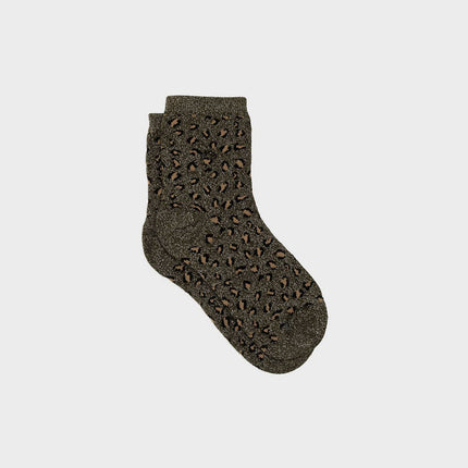 Chaussettes en coton peigné Léopard - Kaki : Taille unique