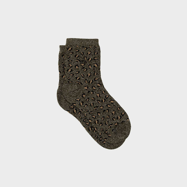 Chaussettes en coton peigné Léopard - Kaki : Taille unique