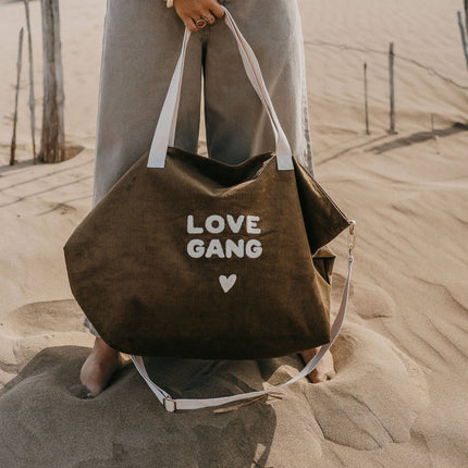 Sac cabas XL en velours - Love gang