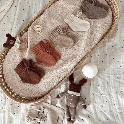 Chaussons en laine bébé écru