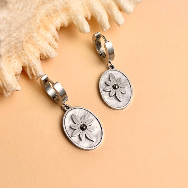 Boucle d'oreille pendante en acier inoxydable