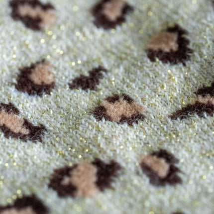 Chaussettes en coton peigné Léopard - Beige : Taille unique