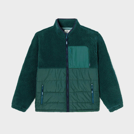 Veste bi-matières en sherpa Vert - Homme
