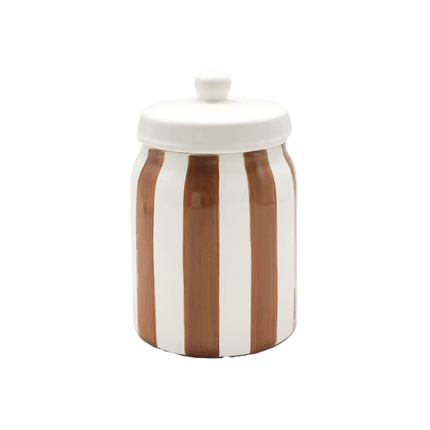 Pot avec couvercle à rauyres couleur marron