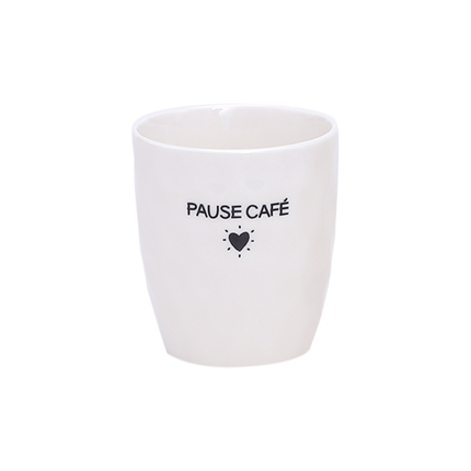 Gobelet en faïence à message "Pause café"