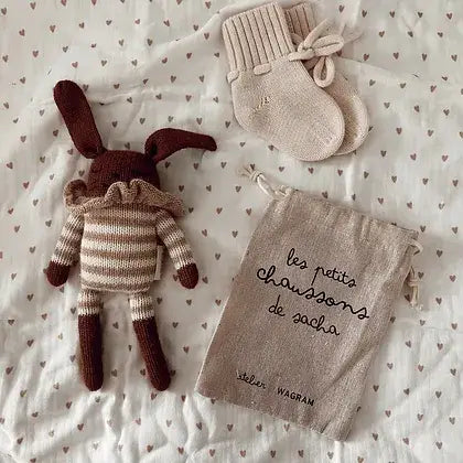 Chaussons en laine bébé écru