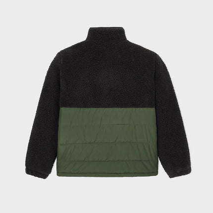 Veste bi-matières en sherpa Noir et vert - Homme