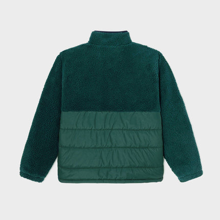 Veste bi-matières en sherpa Vert - Homme