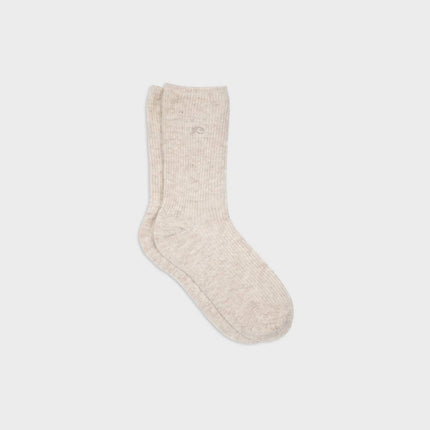 Chaussettes en laine avec angora Beige : Taille unique