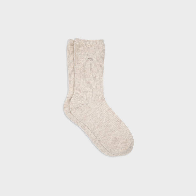 Chaussettes en laine avec angora Beige : Taille unique
