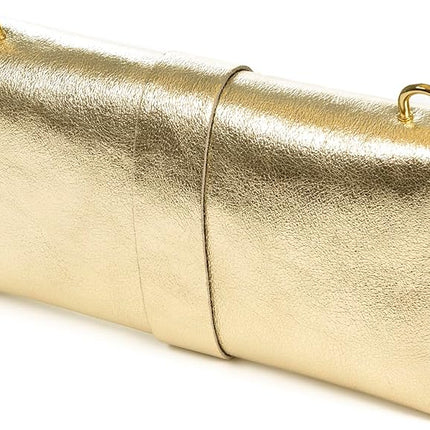 Sac pochette en cuir grainé - doré