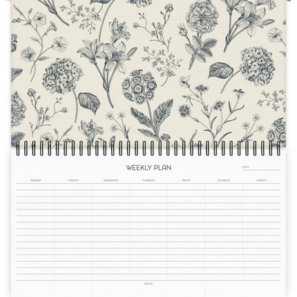 Agenda hebdomadaire motif naturel - A4