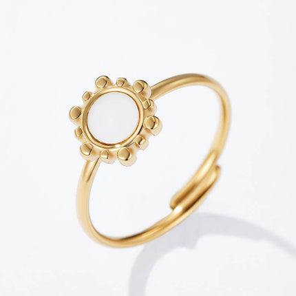 Bague Soleil en acier inoxydable - Or