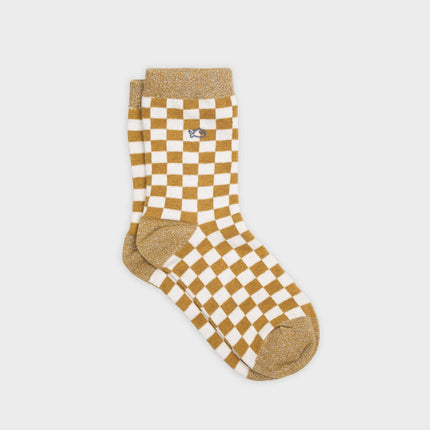Chaussettes à carreaux - Jaune et blanc - One size