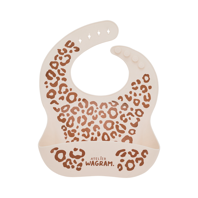 Mon Premier Bavoir - silicone - Crème Léopard