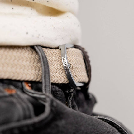 Ceinture tressée élastique Beige sable - Homme