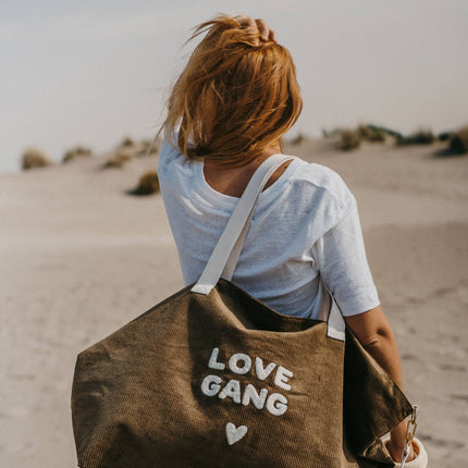 Sac cabas XL en velours - Love gang