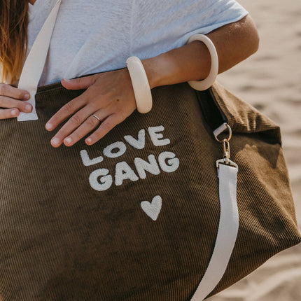 Sac cabas XL en velours - Love gang