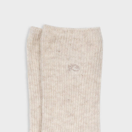 Chaussettes en laine avec angora Beige : Taille unique