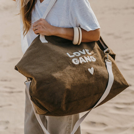 Sac cabas XL en velours - Love gang