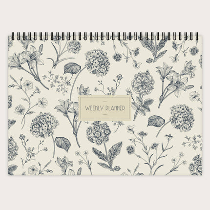 Agenda hebdomadaire motif naturel - A4